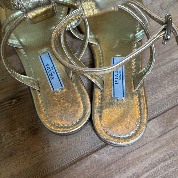 Prada Gold Gladiator Sandals Size 35 - Picture 4 of 5